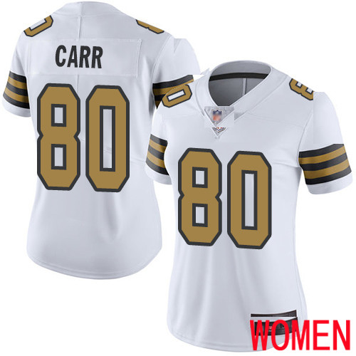 New Orleans Saints Limited White Women Austin Carr Jersey NFL Football 80 Rush Vapor Untouchable Jersey